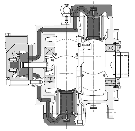 DENISON丹尼遜MRT,MRTF, MRTE 系列定量低速大扭矩馬達剖面圖