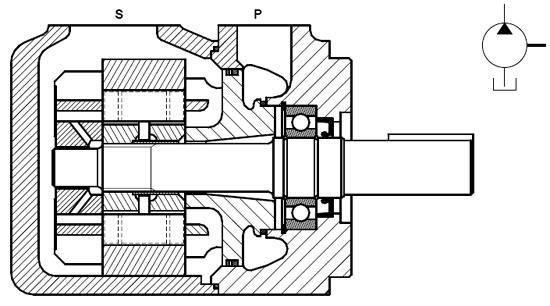 DENISON丹尼遜T7B, T6C, T6D, T6E系列單聯葉片泵剖面圖