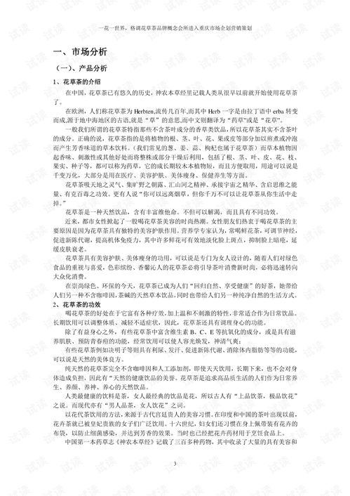 格調(diào)花草茶品牌營銷策劃方案商業(yè)計劃書